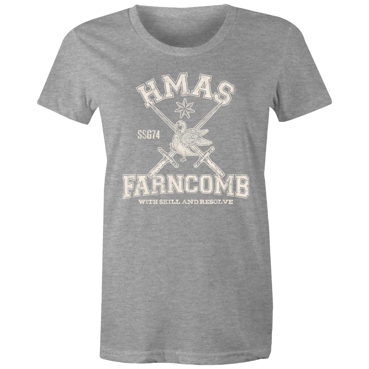 HMAS Farncomb SSG74 Women's T-shirt (style Alpha, white)