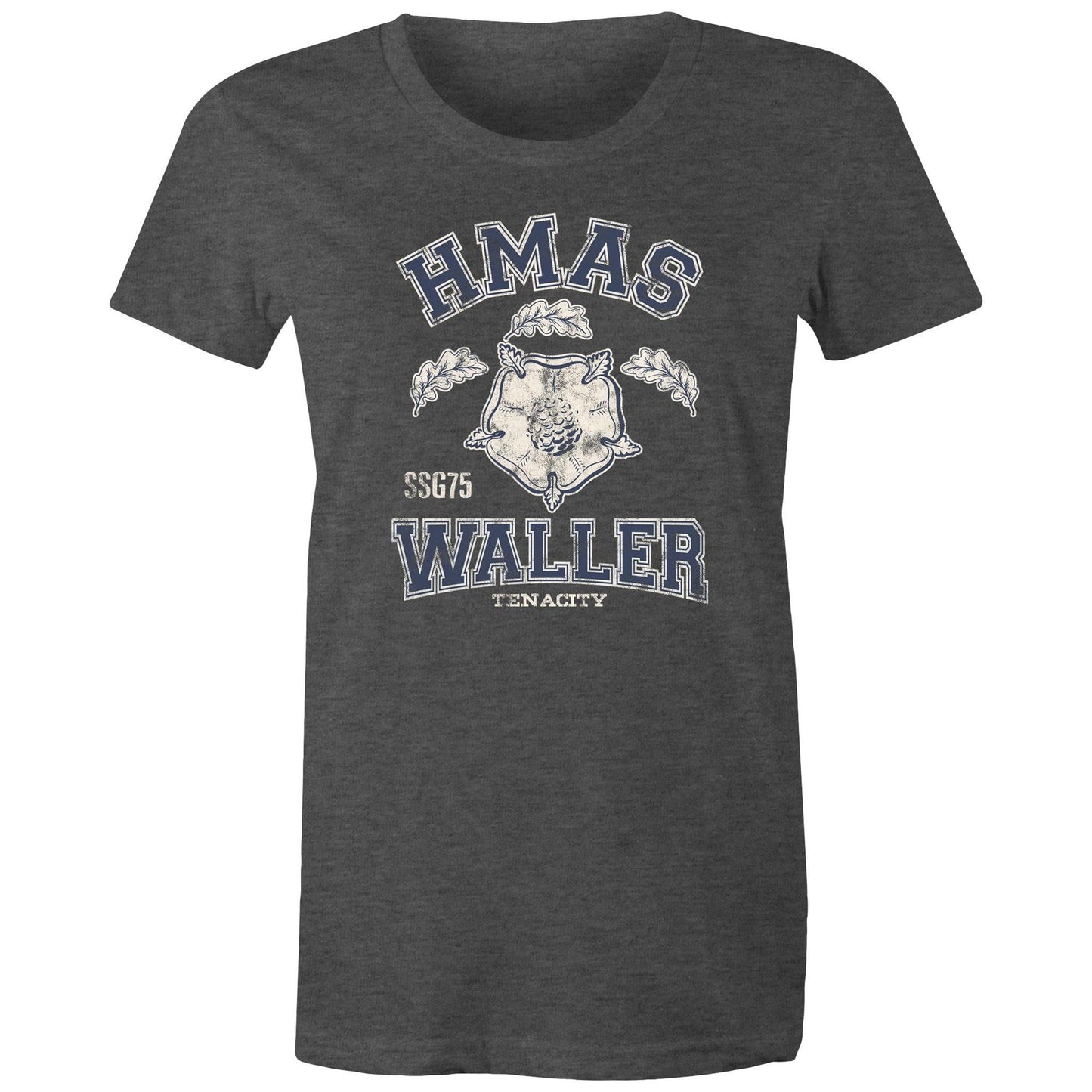 HMAS Waller SSG75 Women's T-shirt (style Alpha, blue)