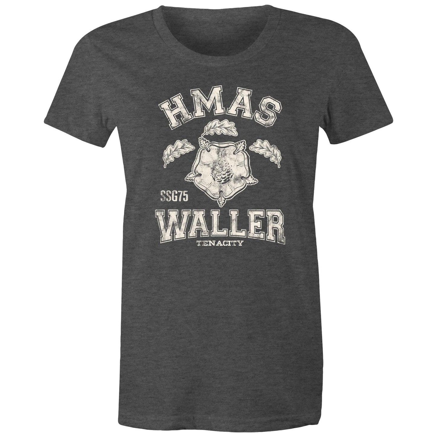HMAS Waller SSG75 Women's T-shirt (style Alpha, white)