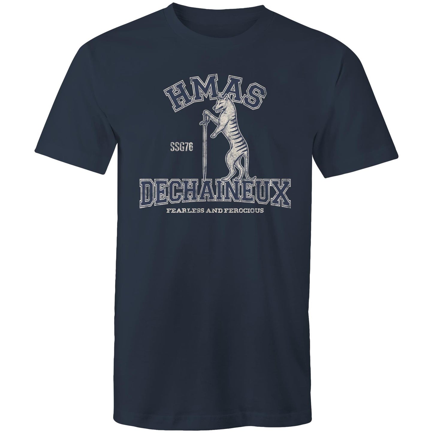 HMAS Dechaineux SSG76 Men's T-shirt (style Alpha, blue)