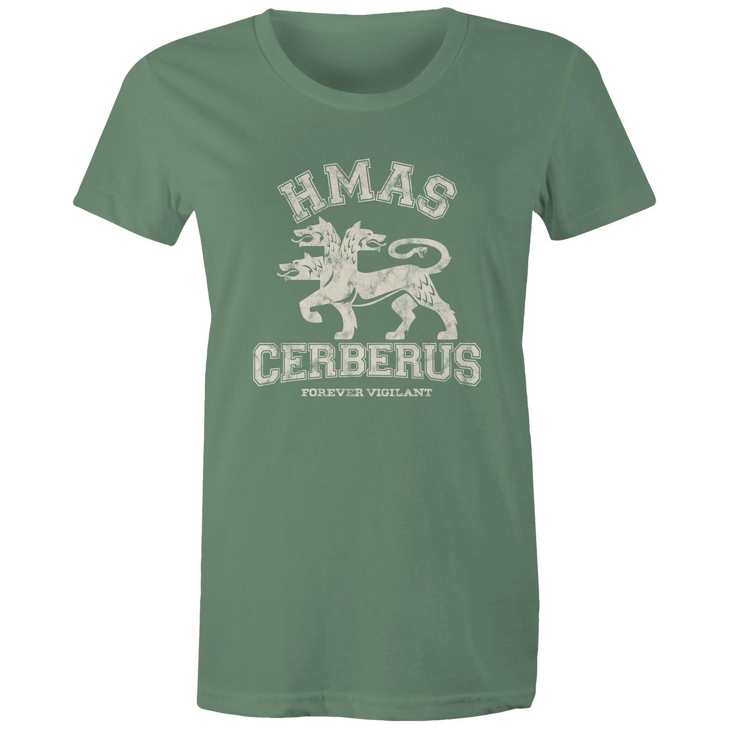HMAS Cerberus Women's T-shirt (style Alpha, white)